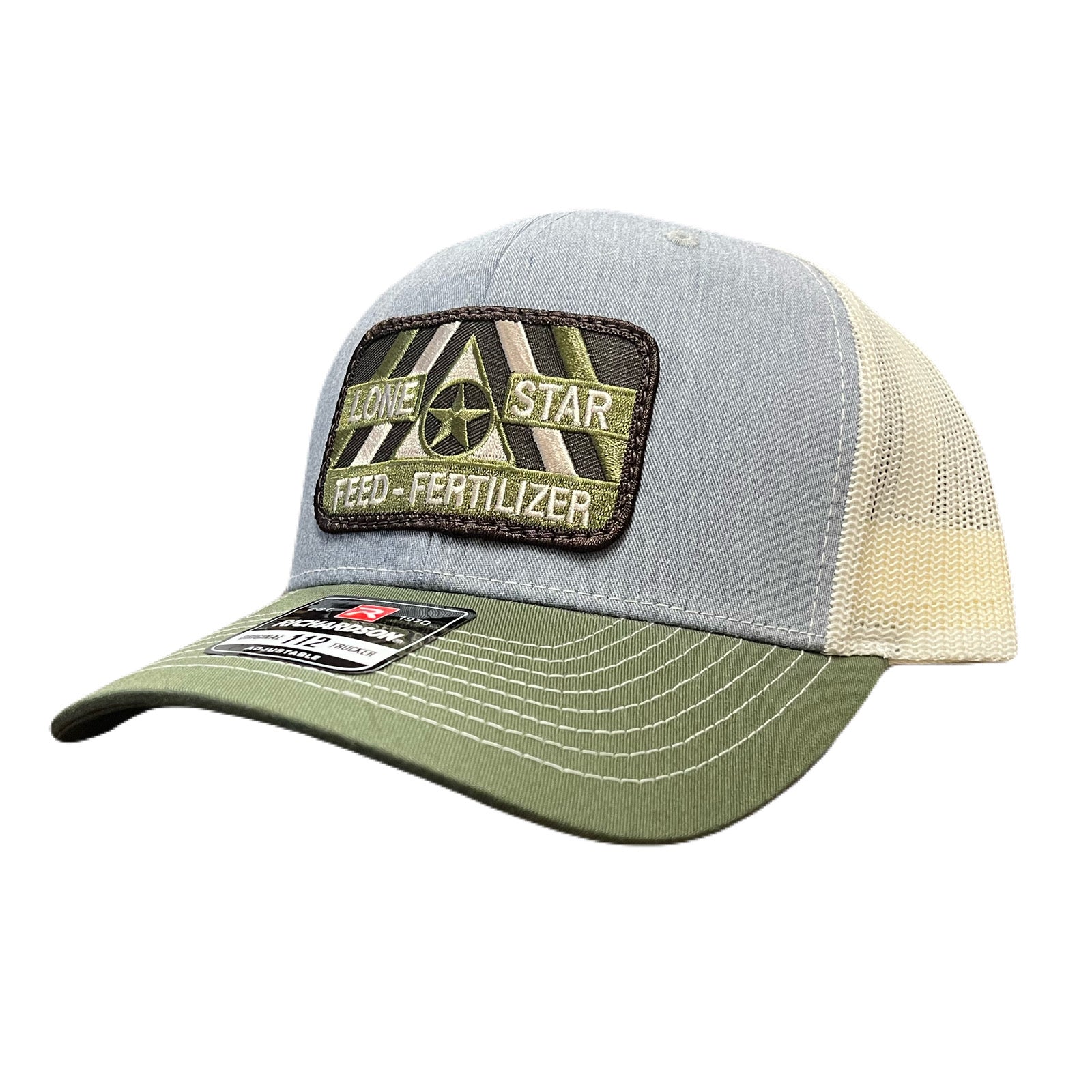 Heather Grey/Birch/Army Olive 112 with Camo Patch – Lone Star Feed