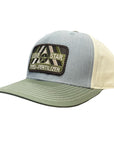 Heather Grey/Birch/Loden Twill Back 312 with Camo Patch