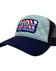Quilted Light Blue/Navy Trucker