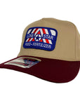 Maroon / Khaki Twill Back