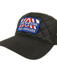 Quilted Solid Black Trucker
