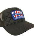 Quilted Solid Black Trucker