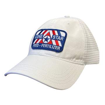 R111 Relaxed Solid White w/ RWB Patch