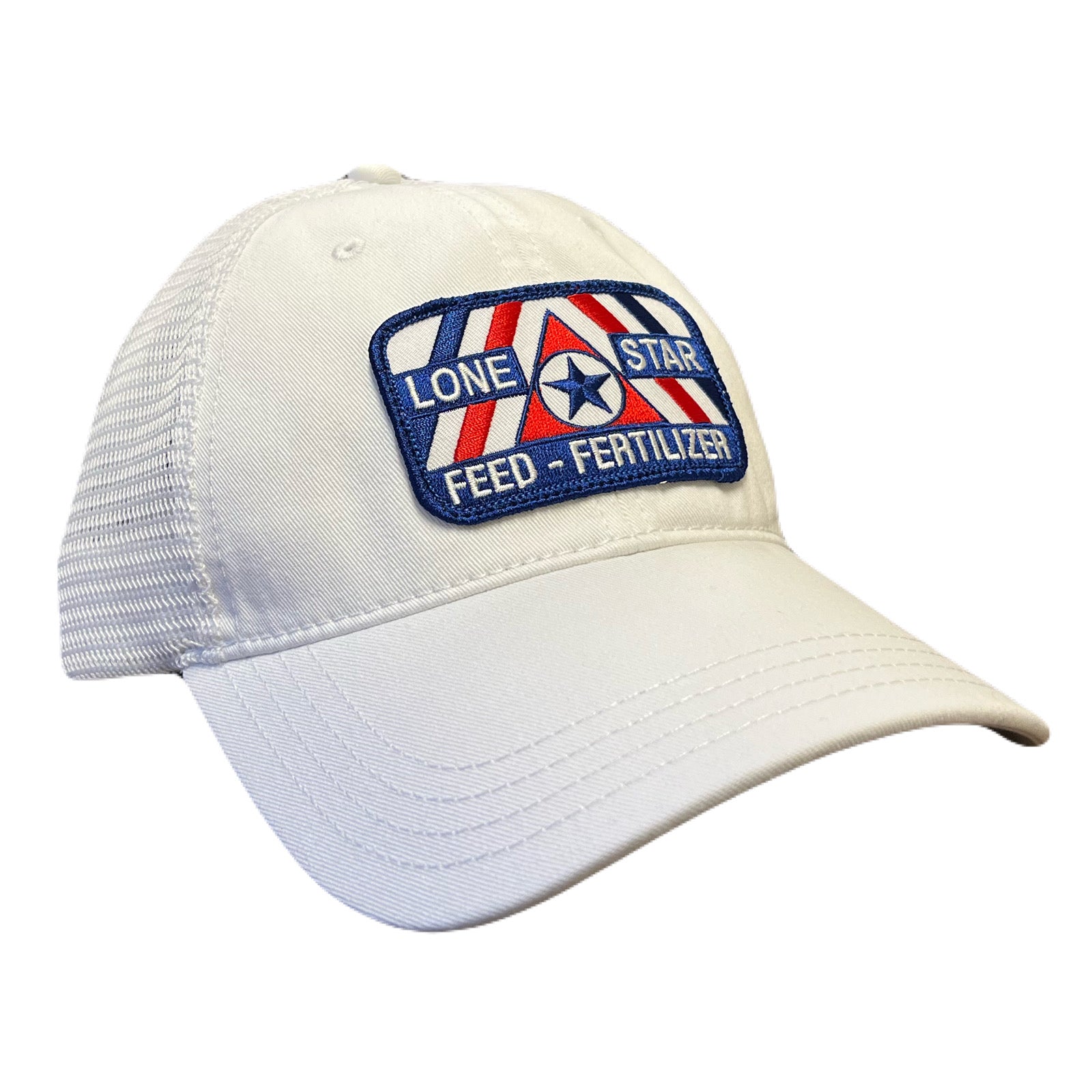 R111 Relaxed Solid White w/ RWB Patch