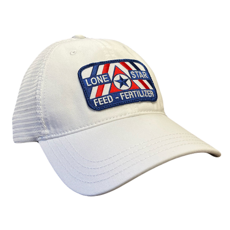 R111 Relaxed Solid White w/ RWB Patch