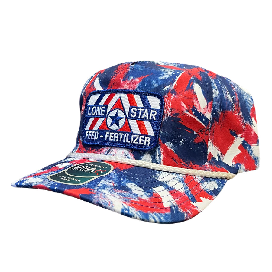 Brush Red, White, and Blue Flag Imperial Rope Cap