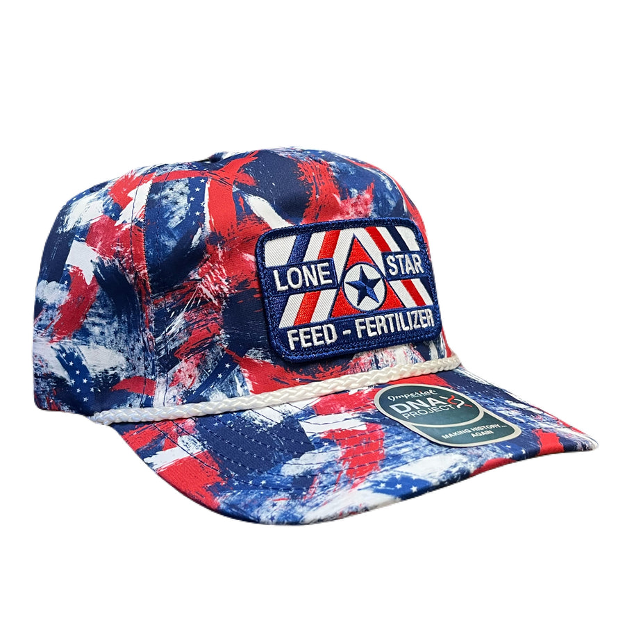 Brush Red, White, and Blue Flag Imperial Rope Cap