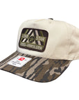 R356 Cream / Mossy Oak Bottomland Twill w/ Camo Patch