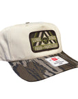 R356 Cream / Mossy Oak Bottomland Twill w/ Camo Patch