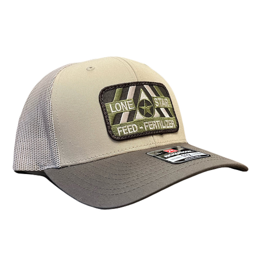 Combination Khaki/Chocolate Chip with Camo Patch