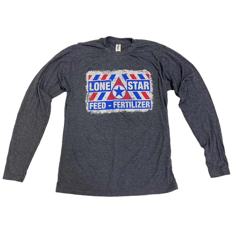 Heather Navy Long Sleeve Unisex T-Shirt Classic Logo