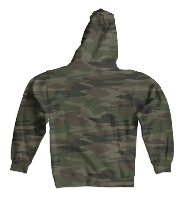 Forest Camo Midweight Hooded Sweatshirt with Camo Logo